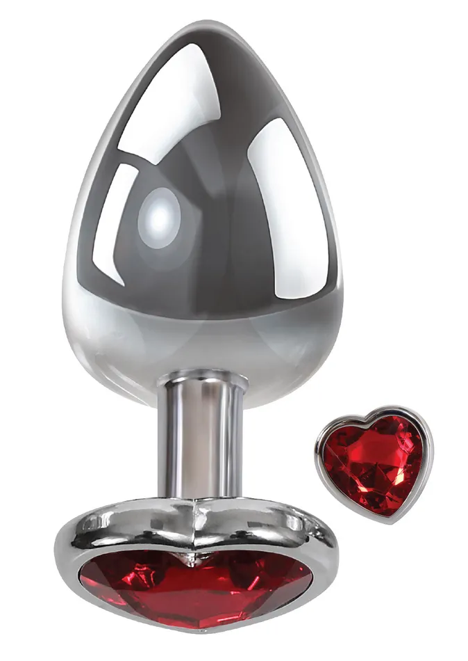 Anal Adam and Eve Large Red Heart Gem Anal Plug