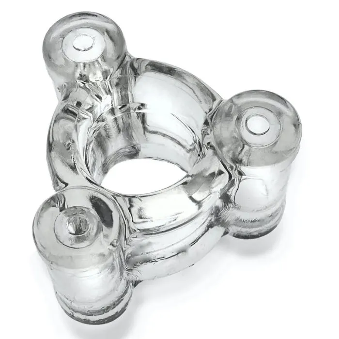 DUS Anal Oxballs Heavy Squeeze Weighted Ballstretcher Clear