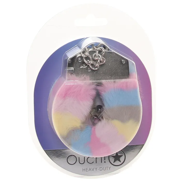 Shots Toys Couples Ouch Heavy Duty Fluffy Cuffs in MultiColour