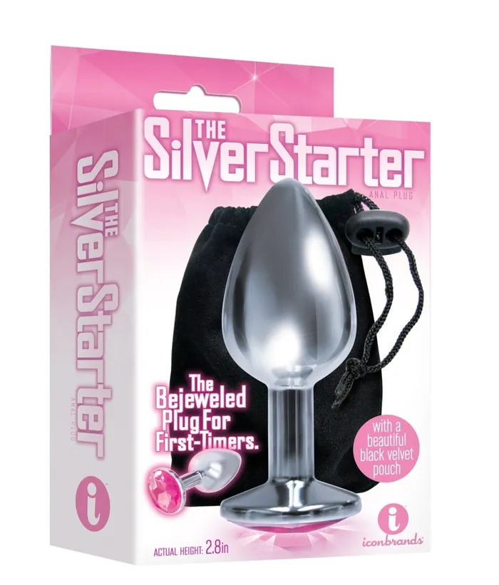 Icon Brands Anal The 9s the Silver Starter Bejeweled Stainless Steel Plug Pink Icon Brands Anal The 9s the Silver Starter Bejeweled Stainless Steel Plug Pink