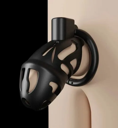 Wholesale The Dominion Chastity Cock Cage CBT Cuckold Cock Ball BDSM Chastity Cage Belt QOS 3D Printed Ballisticmetal Male Sex Toys