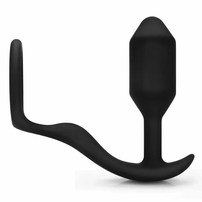 BVibe Vibrating Snug Tug Weighted Anal Plug Penis Ring Medium ST Rubber Male Sex Toys