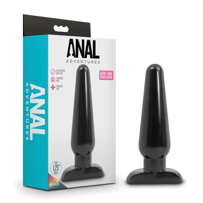 Male Sex Toys Blush Anal Adventures PVC Basic Butt Plug Large